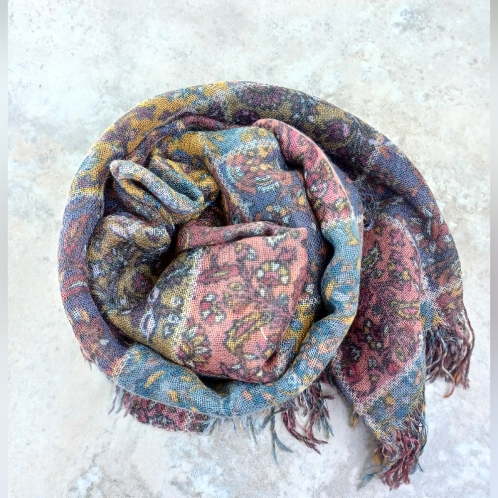 Chan Luu Multi Color Cashmere & Silk Scarf